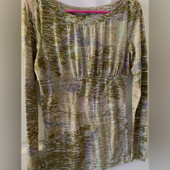 Free People artsy mustard/khaki/colorful Babydoll Tunic/Mini oversized M - Picture 6 of 8